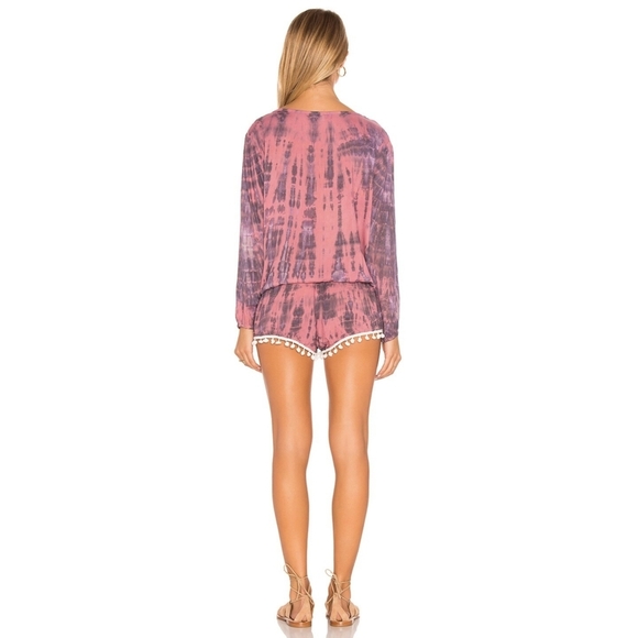 TIARE HAWAII // ltd ed kalani lace-up rope tassel plunge pom pom trim romper - Picture 7 of 15